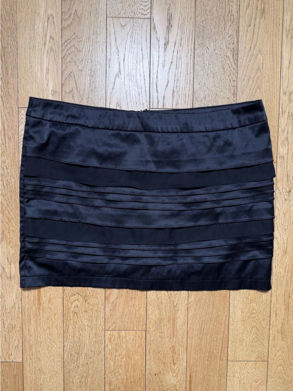 Y2K Forever 21 Black Satin Bandage Mini Skirt Indie Sleaze Model Off Duty